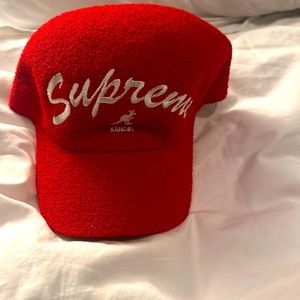Red supreme kangol hat size large